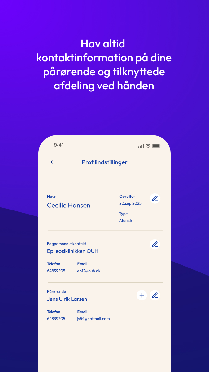 Hav kontakt til pårørende og din afdeling lige ved hånden.